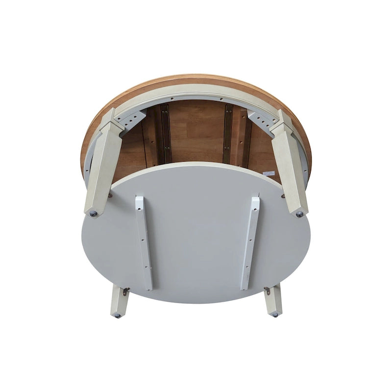 Table basse ronde, multicolore, style 2 places, bois massif