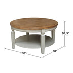 Table basse ronde, multicolore, style 2 places, bois massif