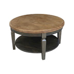 Table basse ronde, multicolore, style 2 places, bois massif
