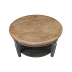 Table basse ronde, multicolore, style 2 places, bois massif