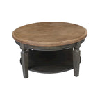 Table basse ronde, multicolore, style 2 places, bois massif