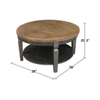 Table basse ronde, multicolore, style 2 places, bois massif