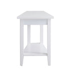 Table d'appoint compensée avec étagère – Gris / Blanc / Noir / Marron chocolat, bois massif, convient au côté d'un canapé 1 place