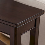 Table d'appoint compensée avec étagère – Gris / Blanc / Noir / Marron chocolat, bois massif, convient au côté d'un canapé 1 place