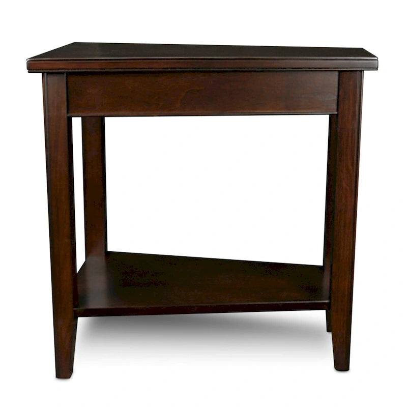 Table d'appoint compensée avec étagère – Gris / Blanc / Noir / Marron chocolat, bois massif, convient au côté d'un canapé 1 place