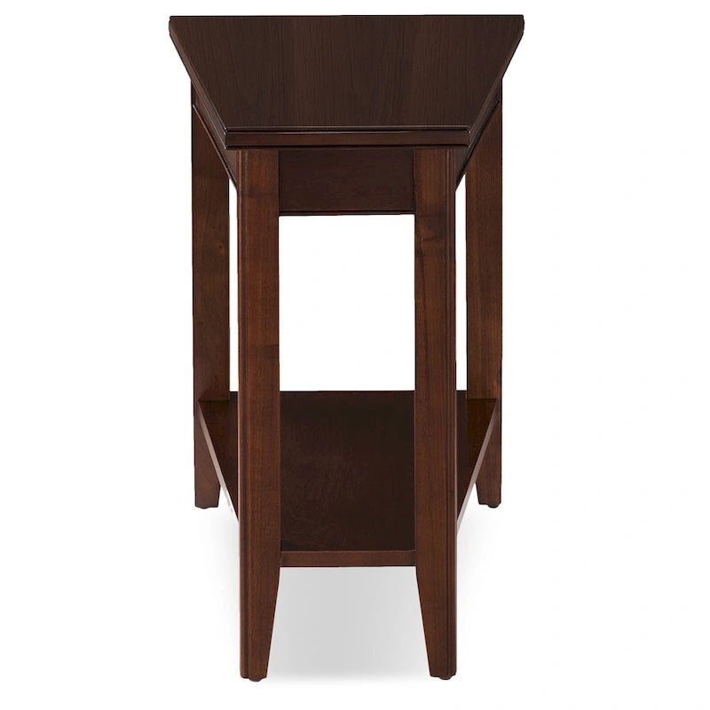 Table d'appoint compensée avec étagère – Gris / Blanc / Noir / Marron chocolat, bois massif, convient au côté d'un canapé 1 place