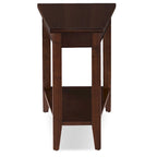 Table d'appoint compensée avec étagère – Gris / Blanc / Noir / Marron chocolat, bois massif, convient au côté d'un canapé 1 place