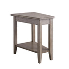 Table d'appoint compensée avec étagère – Gris / Blanc / Noir / Marron chocolat, bois massif, convient au côté d'un canapé 1 place