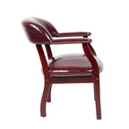 Fauteuil d'accueil rembourré marron, une place