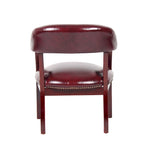 Fauteuil d'accueil rembourré marron, une place