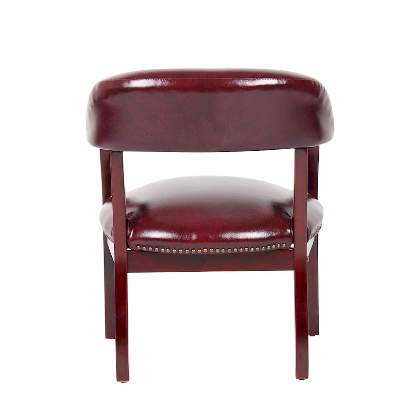 Fauteuil d'accueil rembourré marron, une place