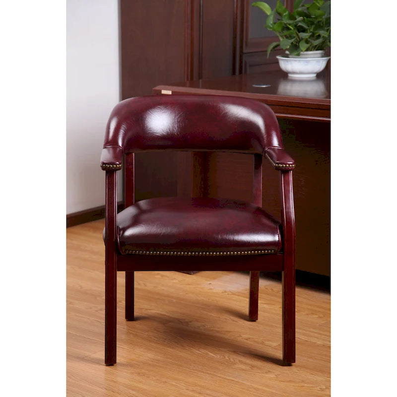 Fauteuil d'accueil rembourré marron, une place