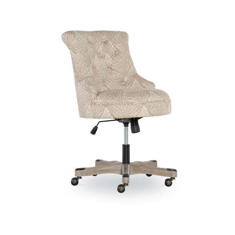 Chaise de bureau pivotante capitonnée Charbon / Fleurie / Fougère, une place