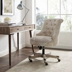 Chaise de bureau pivotante capitonnée Charbon / Fleurie / Fougère, une place