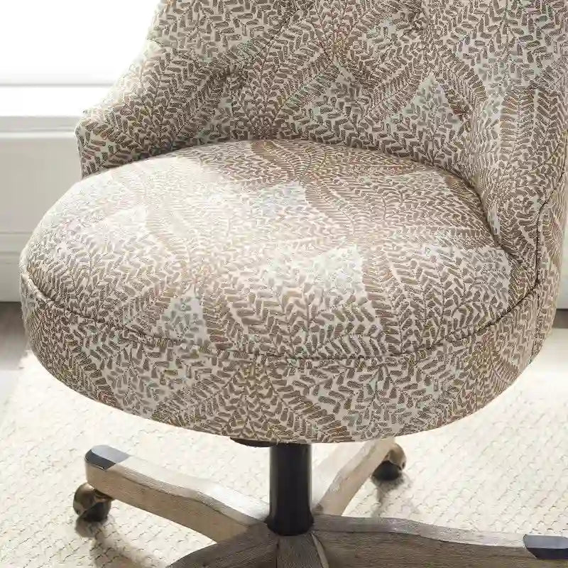 Chaise de bureau pivotante capitonnée Charbon / Fleurie / Fougère, une place