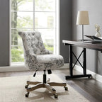 Chaise de bureau pivotante capitonnée Charbon / Fleurie / Fougère, une place