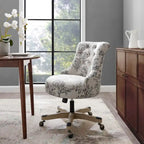 Chaise de bureau pivotante capitonnée Charbon / Fleurie / Fougère, une place