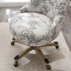 Chaise de bureau pivotante capitonnée Charbon / Fleurie / Fougère, une place