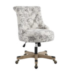 Chaise de bureau pivotante capitonnée Charbon / Fleurie / Fougère, une place