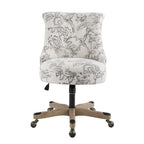 Chaise de bureau pivotante capitonnée Charbon / Fleurie / Fougère, une place