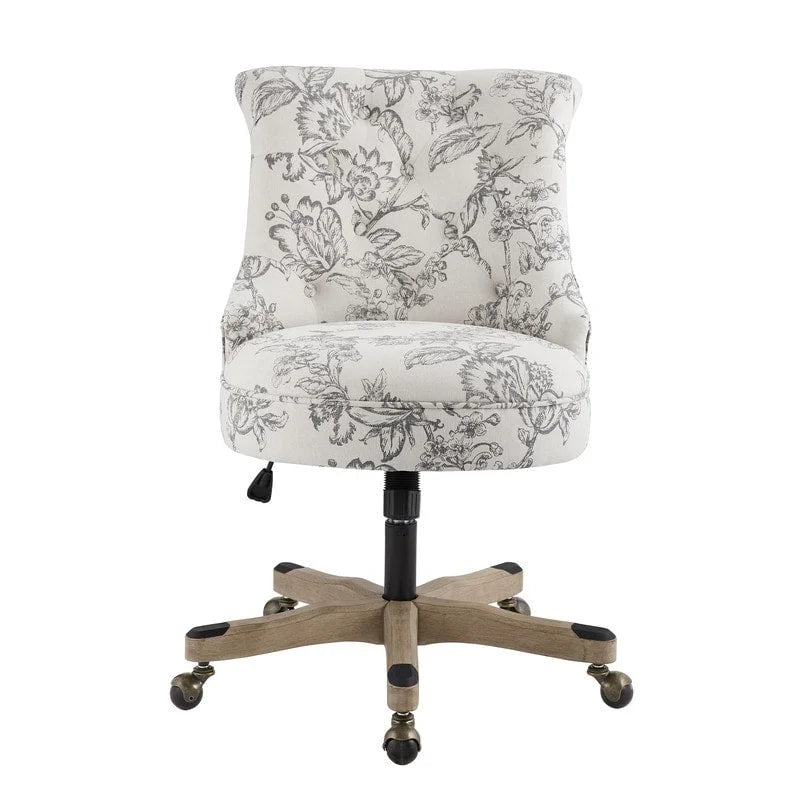Chaise de bureau pivotante capitonnée Charbon / Fleurie / Fougère, une place