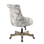 Chaise de bureau pivotante capitonnée Charbon / Fleurie / Fougère, une place