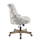 Chaise de bureau pivotante capitonnée Charbon / Fleurie / Fougère, une place