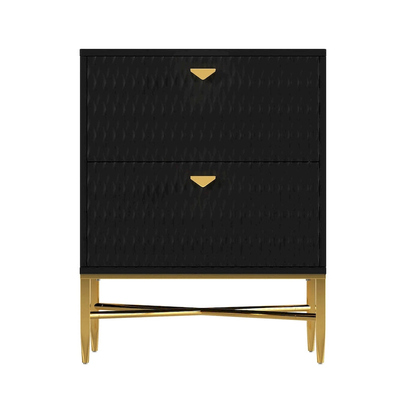 Table de chevet brillante à 2 tiroirs, couleurs bleu/noir/blanc/vert, pour 1 personne