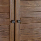 Armoire 3 portes en pin massif brossé gris/blanc/bois flotté/noyer