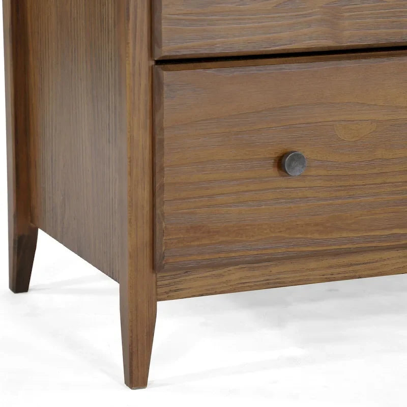 Armoire 3 portes en pin massif brossé gris/blanc/bois flotté/noyer