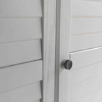 Armoire 3 portes en pin massif brossé gris/blanc/bois flotté/noyer