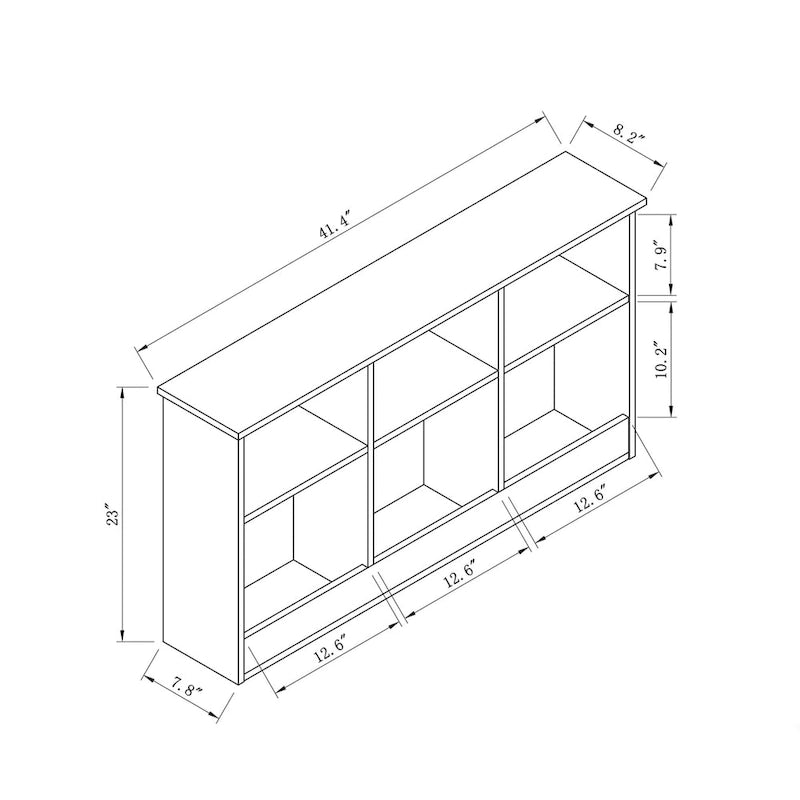 Tête de lit bibliothèque 6 étagères Noyer / Chêne blanc – Lit simple et double