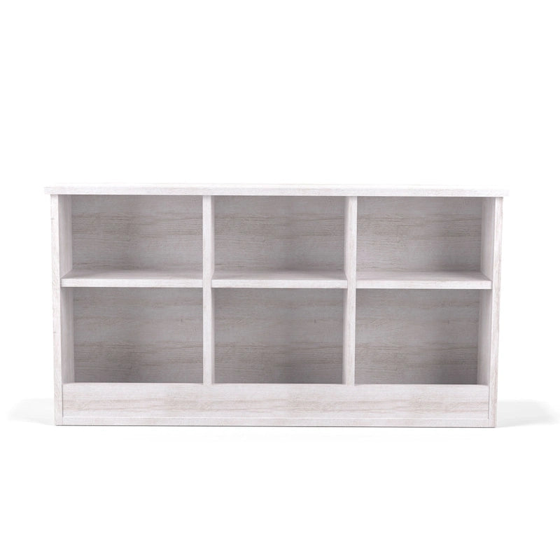 Tête de lit bibliothèque 6 étagères Noyer / Chêne blanc – Lit simple et double