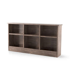 Tête de lit bibliothèque 6 étagères Noyer / Chêne blanc – Lit simple et double