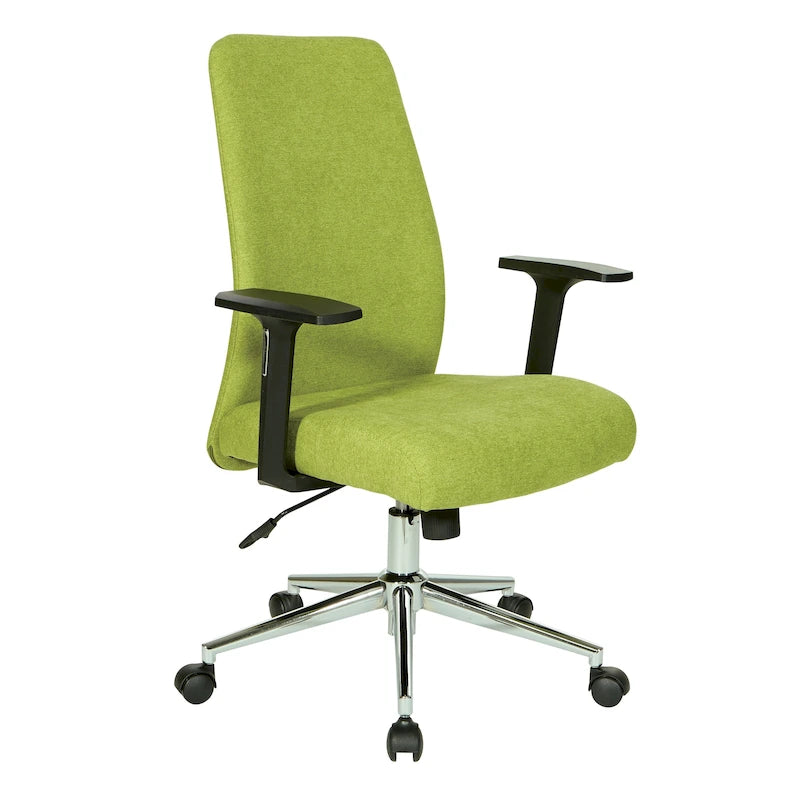 Fauteuil de bureau à dossier haut rembourré, simple, vert citron / rose clair / gris clair / bleu ciel