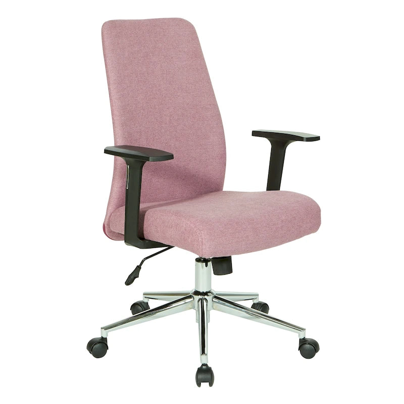 Fauteuil de bureau à dossier haut rembourré, simple, vert citron / rose clair / gris clair / bleu ciel