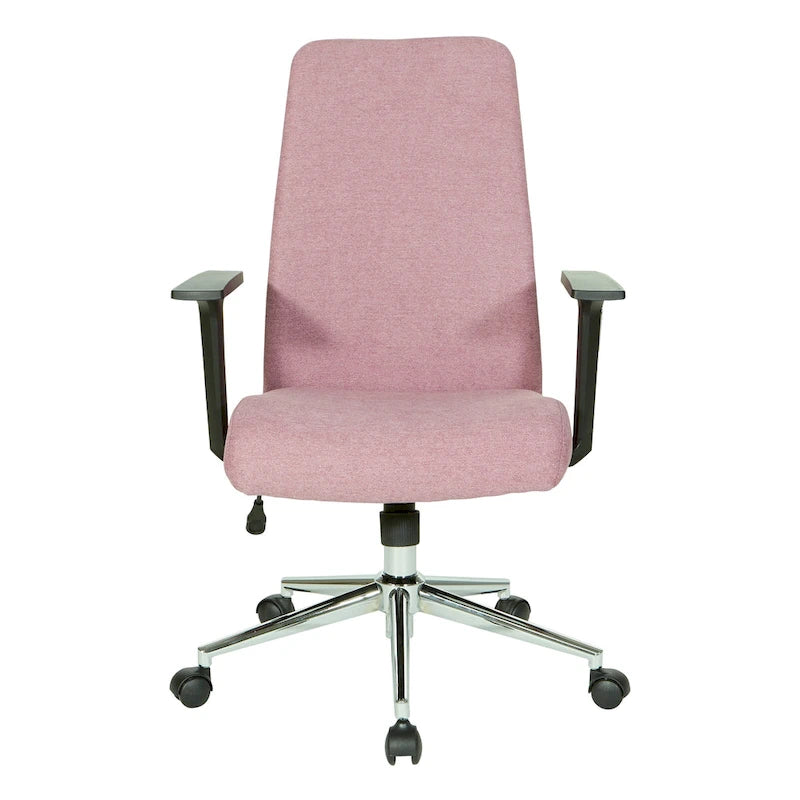 Fauteuil de bureau à dossier haut rembourré, simple, vert citron / rose clair / gris clair / bleu ciel