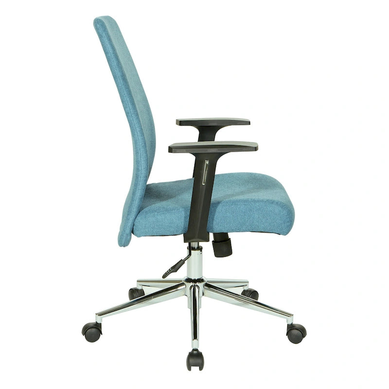 Fauteuil de bureau à dossier haut rembourré, simple, vert citron / rose clair / gris clair / bleu ciel
