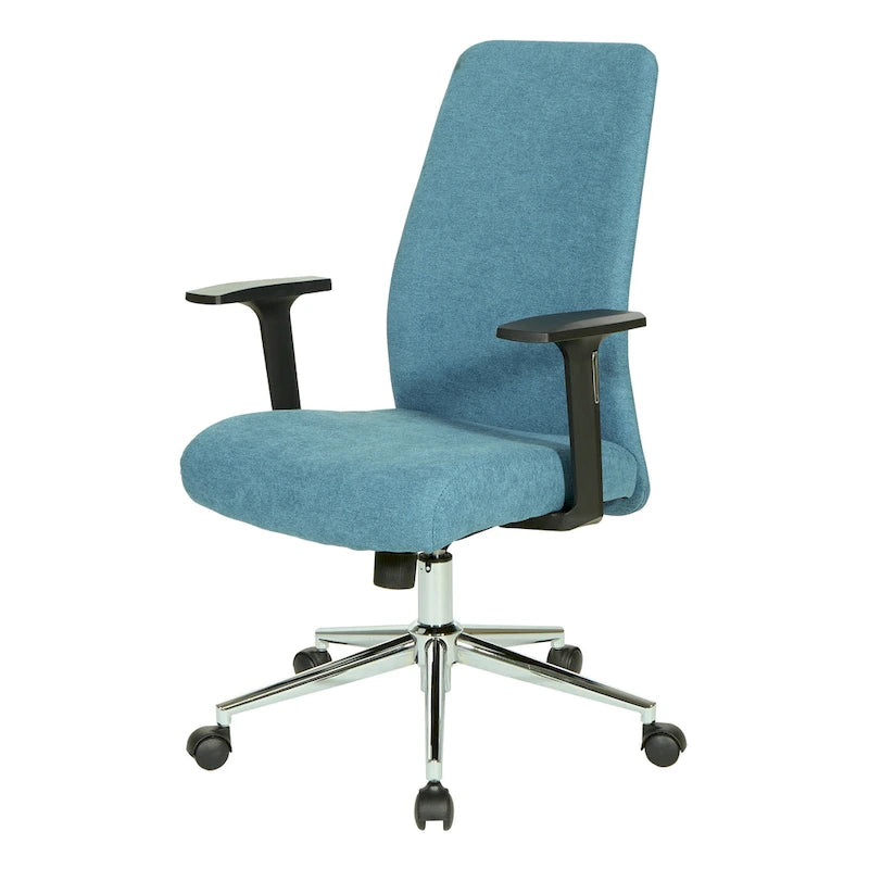 Fauteuil de bureau à dossier haut rembourré, simple, vert citron / rose clair / gris clair / bleu ciel