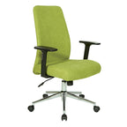 Fauteuil de bureau à dossier haut rembourré, simple, vert citron / rose clair / gris clair / bleu ciel