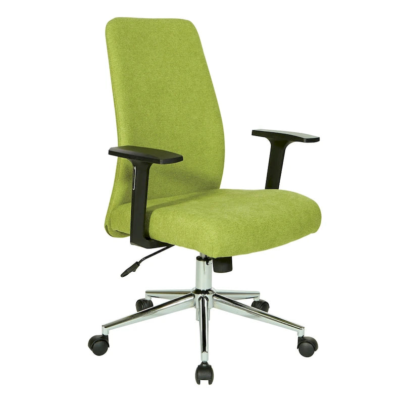 Fauteuil de bureau à dossier haut rembourré, simple, vert citron / rose clair / gris clair / bleu ciel