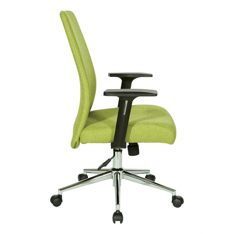 Fauteuil de bureau à dossier haut rembourré, simple, vert citron / rose clair / gris clair / bleu ciel