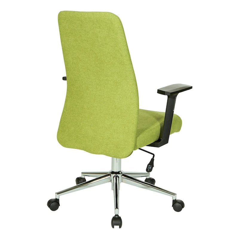 Fauteuil de bureau à dossier haut rembourré, simple, vert citron / rose clair / gris clair / bleu ciel