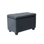 Banc de rangement en tissu capitonné beige / gris / gris foncé avec couvercle rabattable, une place