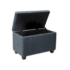 Banc de rangement en tissu capitonné beige / gris / gris foncé avec couvercle rabattable, une place
