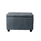 Banc de rangement en tissu capitonné beige / gris / gris foncé avec couvercle rabattable, une place