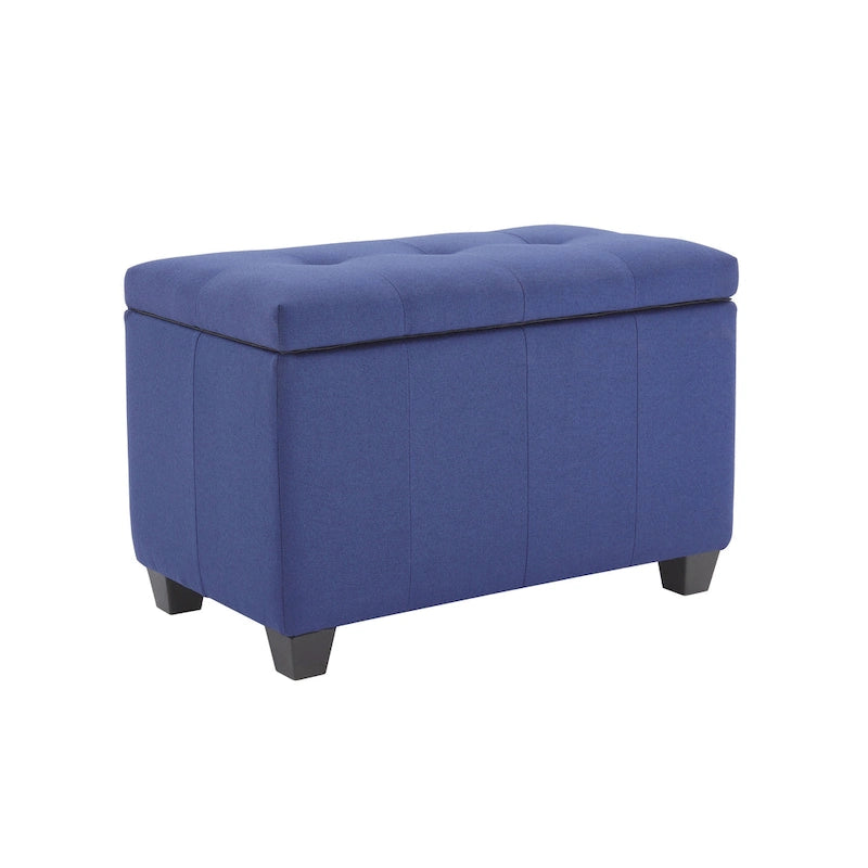 Banc de rangement en tissu capitonné beige / gris / gris foncé avec couvercle rabattable, une place