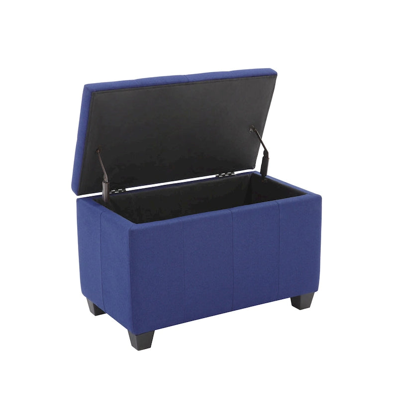 Banc de rangement en tissu capitonné beige / gris / gris foncé avec couvercle rabattable, une place