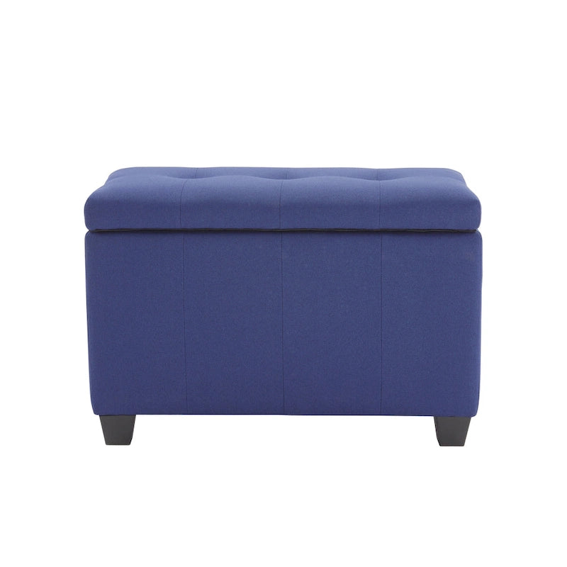 Banc de rangement en tissu capitonné beige / gris / gris foncé avec couvercle rabattable, une place