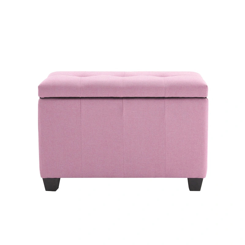 Banc de rangement en tissu capitonné beige / gris / gris foncé avec couvercle rabattable, une place